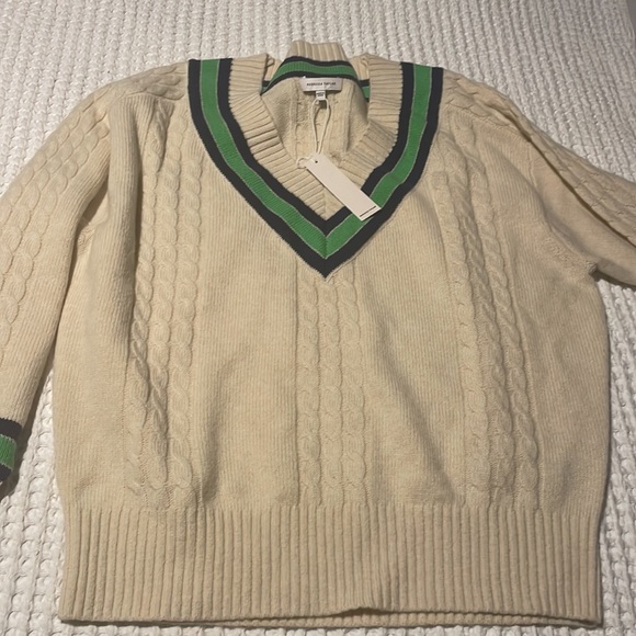 Rebecca Taylor Contrast- Tipped V-Neck Sweater - Picture 5 of 6